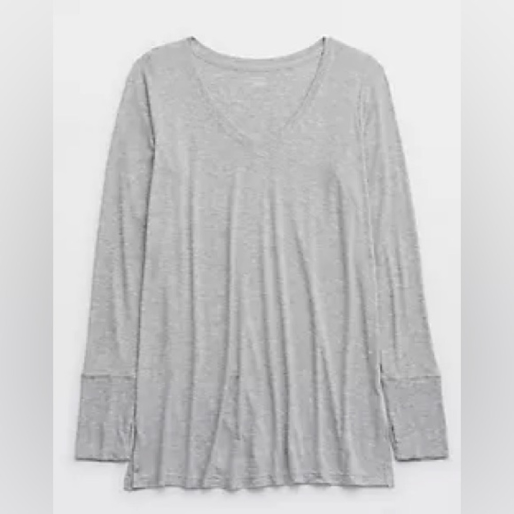 NWOT Offline by Aerie Thumbs Up Jersey Long Sleeve V-Neck